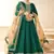 Designer green tafeta silk embroidery anarkali suit