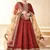 Designer red tafeta silk embroidery anarkali suit