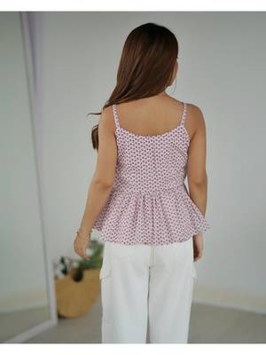 Cotton Pink block peplum top 2