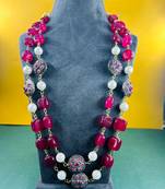 Semi precious ruby stone mala