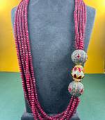 Semi precious ruby stone mala