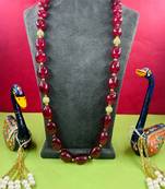 Beaded mala with gold diamon balls mala