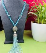 Aqua stone beaded necklace