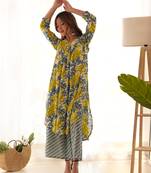 Grey & yellow kurta palazzo set