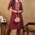 Women mauve embroidered silk kurta