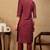 Women mauve embroidered silk kurta