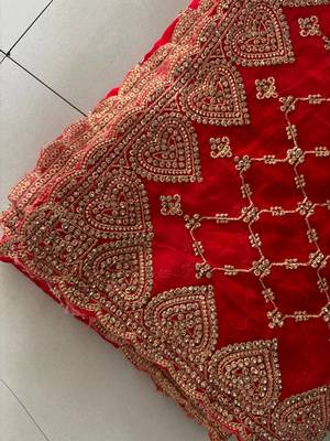 Red Georgette Golden Zari Saree 1