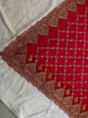 Red Georgette Golden Zari Saree 2
