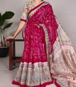 Women'S Wedding Special Bandhej Work Saree