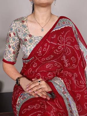Women'S Wedding Special Bandhej Work Saree 3