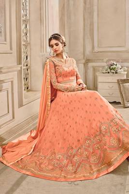 Maahi Styles Peach Georgette Anarkali Suit Set 3