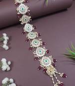 traditional white kundan & pearl paranda/hair braid pin choti for bridal