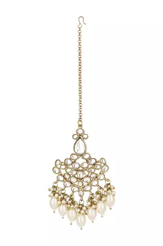 traditional kundan pearl hanging choker necklace jewellery set