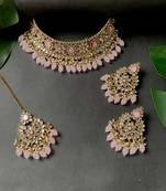 traditional pearl kundan studded choker jewellery necklace set