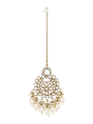 traditional pearl kundan studded choker jewellery necklace set 4