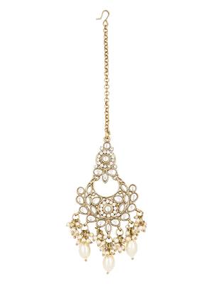 traditional kundan pearl drop bridal choker necklace jewellery set 4