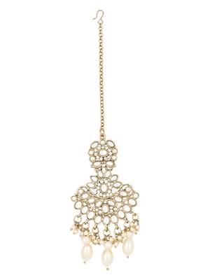 traditional kundan pearl drop bridal choker necklace  jewellery set 4