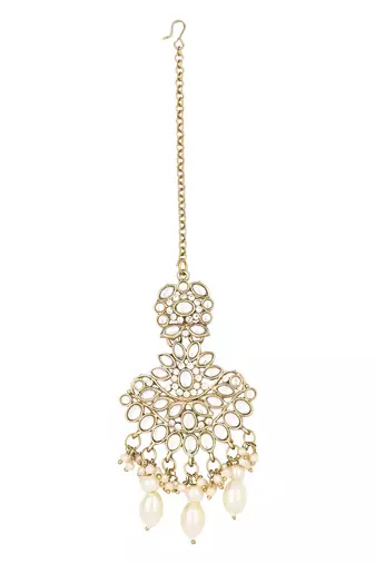 traditional kundan pearl drop bridal choker necklace  jewellery set