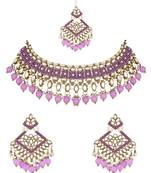 I jewels traditional kundan pearl drop choker necklace jewellery set