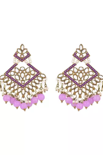 I jewels traditional kundan pearl drop choker necklace jewellery set