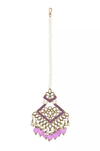 I jewels traditional kundan pearl drop choker necklace jewellery set