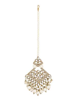 I jewels traditional kundan pearl drop choker necklace jewellery set 4