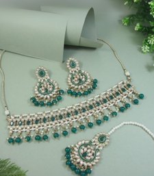 traditional kundan pearl drop choker necklace jewellery set