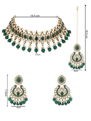 traditional kundan pearl drop choker necklace jewellery set 5