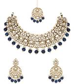 I jewels traditional handcrafted kundan pearl choker necklace jewellery set