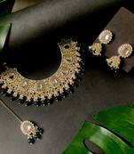 traditional kundan pearl drop choker necklace jewellery set