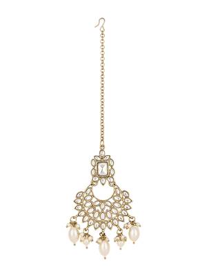 I jewels traditional kundan pearl choker necklace jewellery set 4