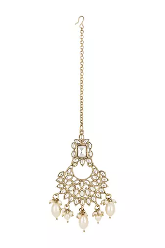 I jewels traditional kundan pearl choker necklace jewellery set