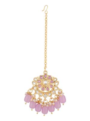I jewels traditional kundan studded pearl choker necklace jewellery set 4