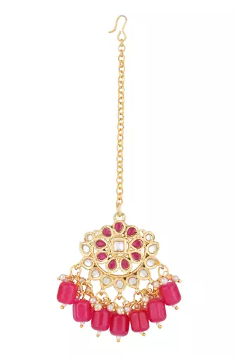 I jewels traditional kundan & pearl choker necklace jewellery set