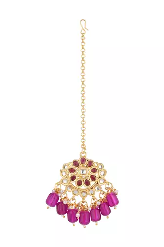 I jewels traditional kundan & pearl choker necklace jewellery set