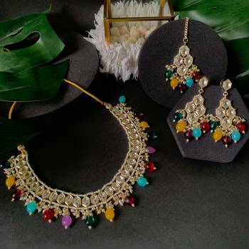 traditional kundan necklace jewellery set 1