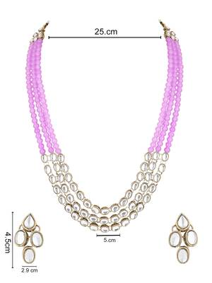 traditional stunning white kundan studded layered pearl necklace jewellery set 5