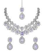 silver plated traditional kundan stone choker necklace jewellery set