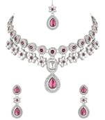 I jewels silver plated traditional kundan stone choker necklace jewellery set