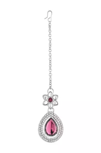 I jewels silver plated traditional kundan stone choker necklace jewellery set