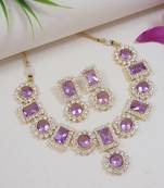 traditional stone studded necklace jewellery set