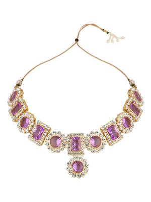 traditional stone studded necklace jewellery set 2