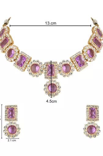 traditional stone studded necklace jewellery set