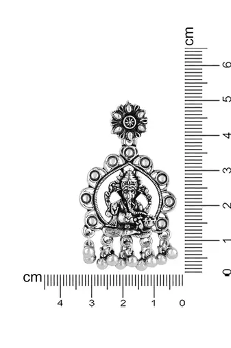 ethnic design silver oxidised afghani style lightweight festive occasional wear earrings
