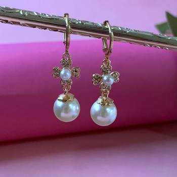 stylish latest fashion rose cubic zirconia trendy stud earrings 1