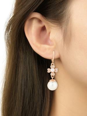 stylish latest fashion rose cubic zirconia trendy stud earrings 4