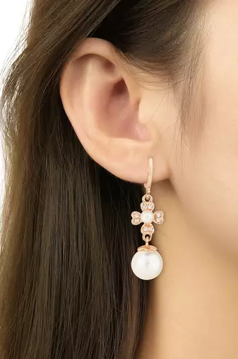 stylish latest fashion rose cubic zirconia trendy stud earrings