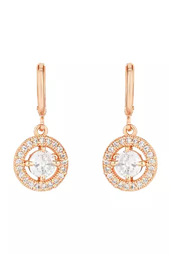 I jewels stylish latest fashion rose dangle hoop earrings