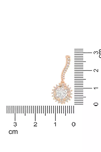 I jewels stylish latest fashion rose cubic zirconia trendy stud earrings