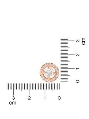 stylish latest fashion rose cubic zirconia round shape stud earrings 5